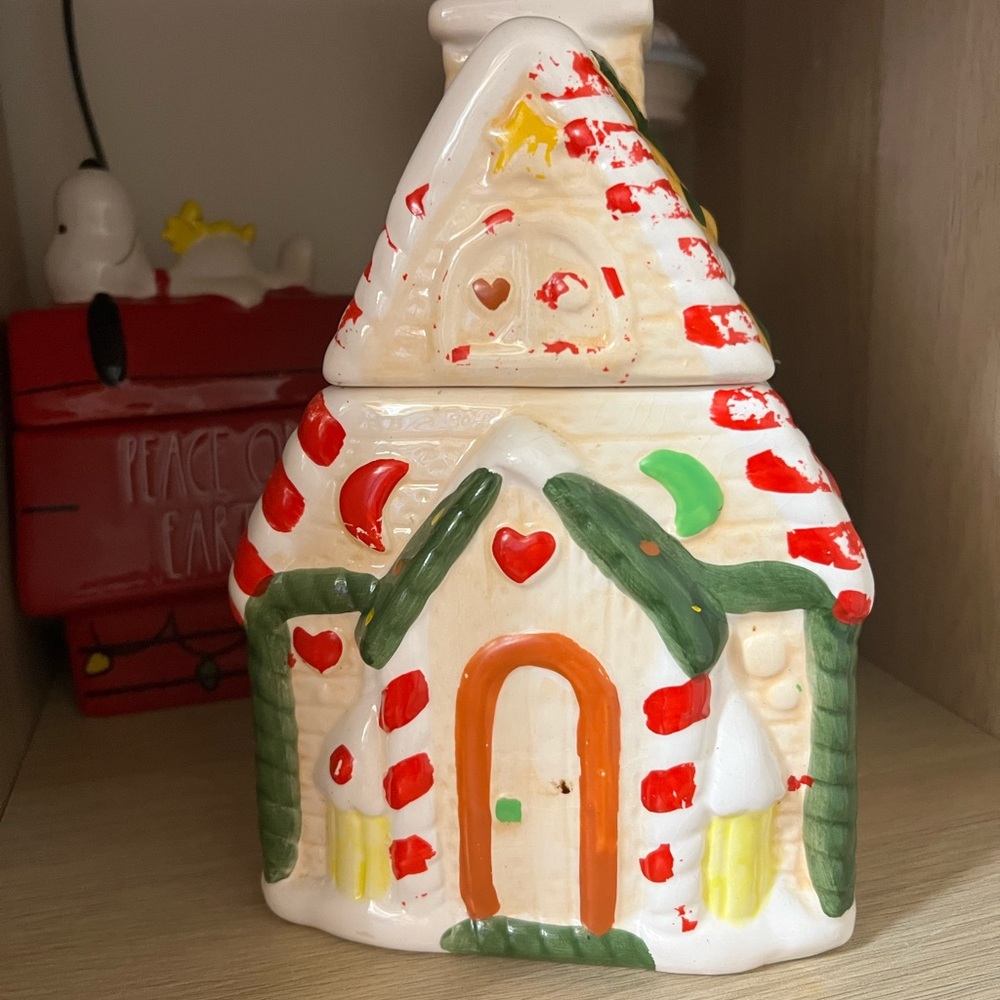 Ceramic Gingerbread House Cookie Jar